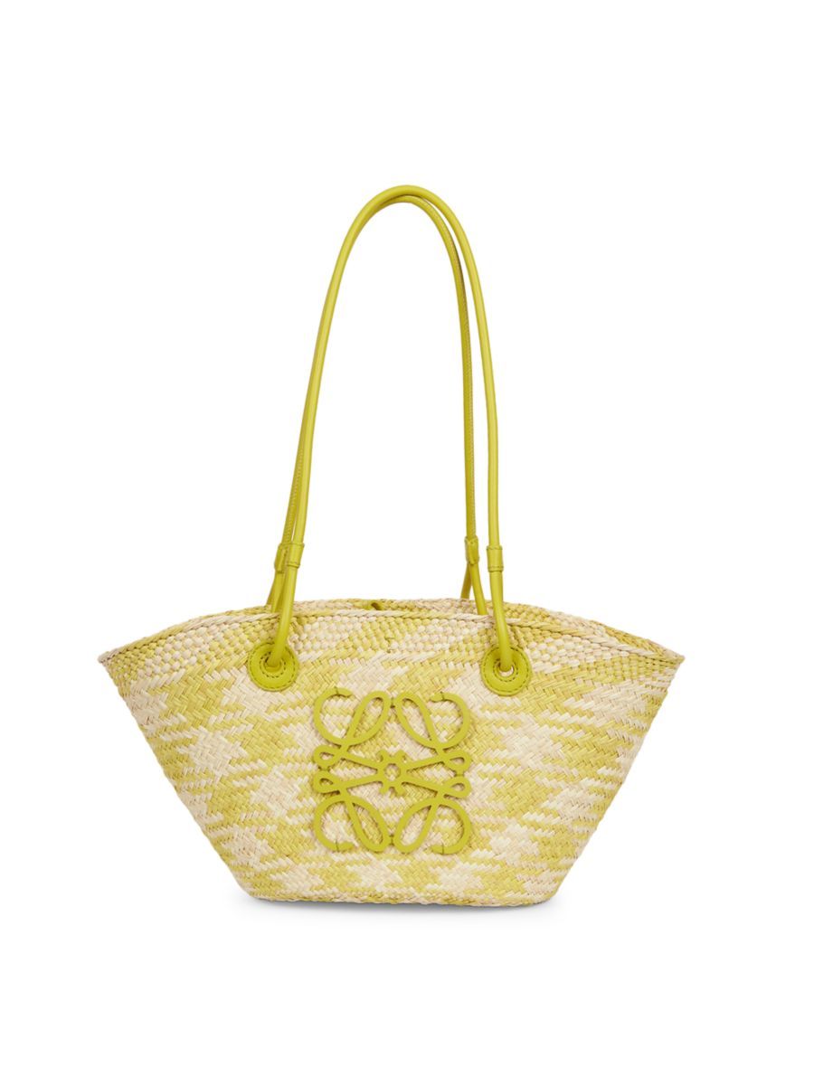 LOEWE x Paula's Ibiza Small Anagram Small Checked Basket Bag | Saks Fifth Avenue