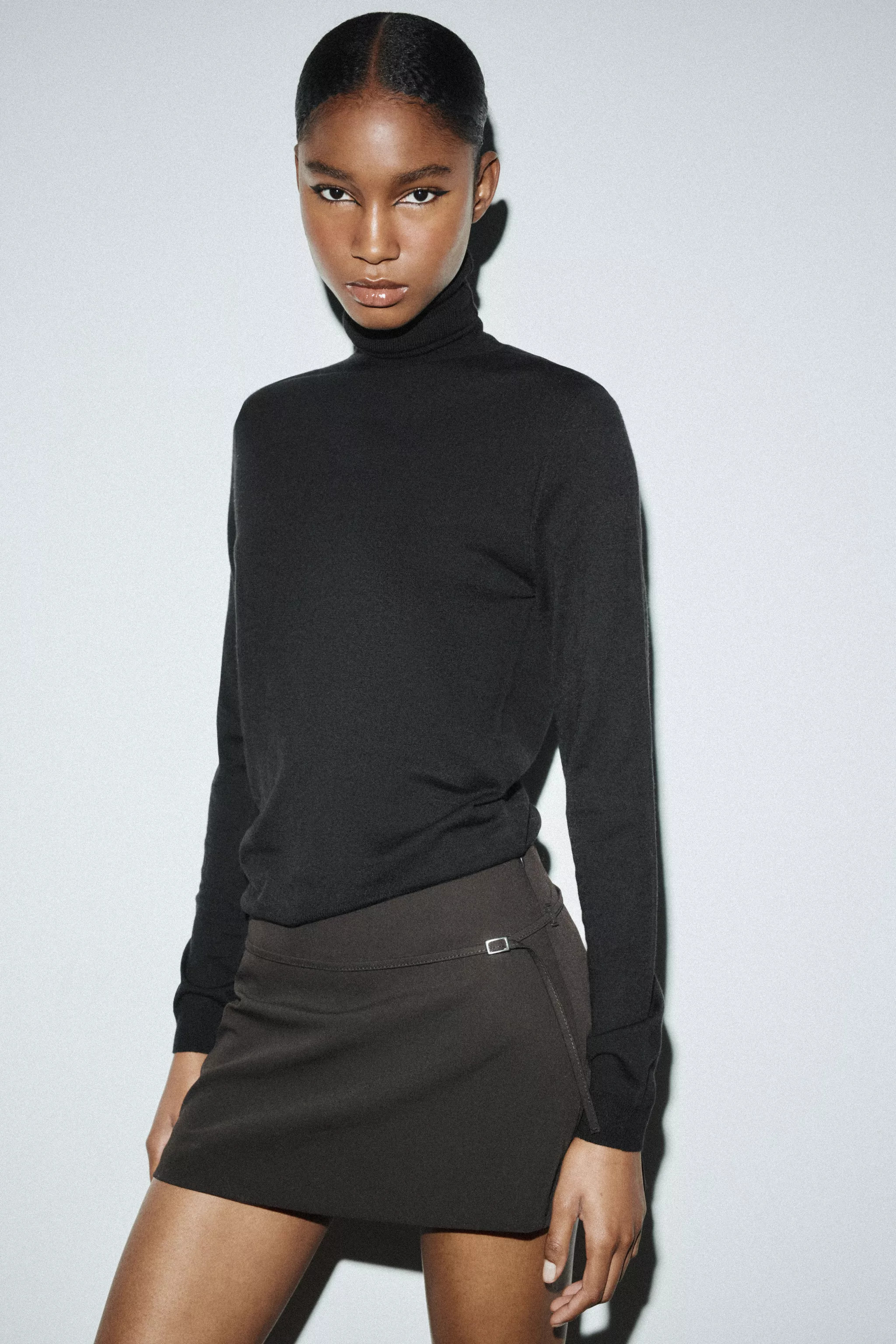 WOOL BLEND HIGH-NECK JUMPER | Zara Canada