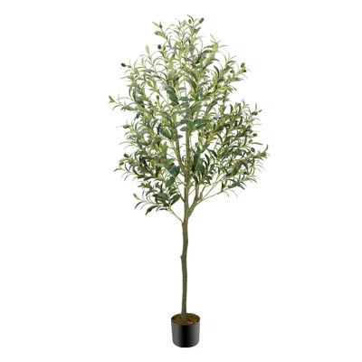 Faux Olive Tree Fake Potted Plants With Trunk Fake Silk Tree Artificial Plants | Wayfair North America