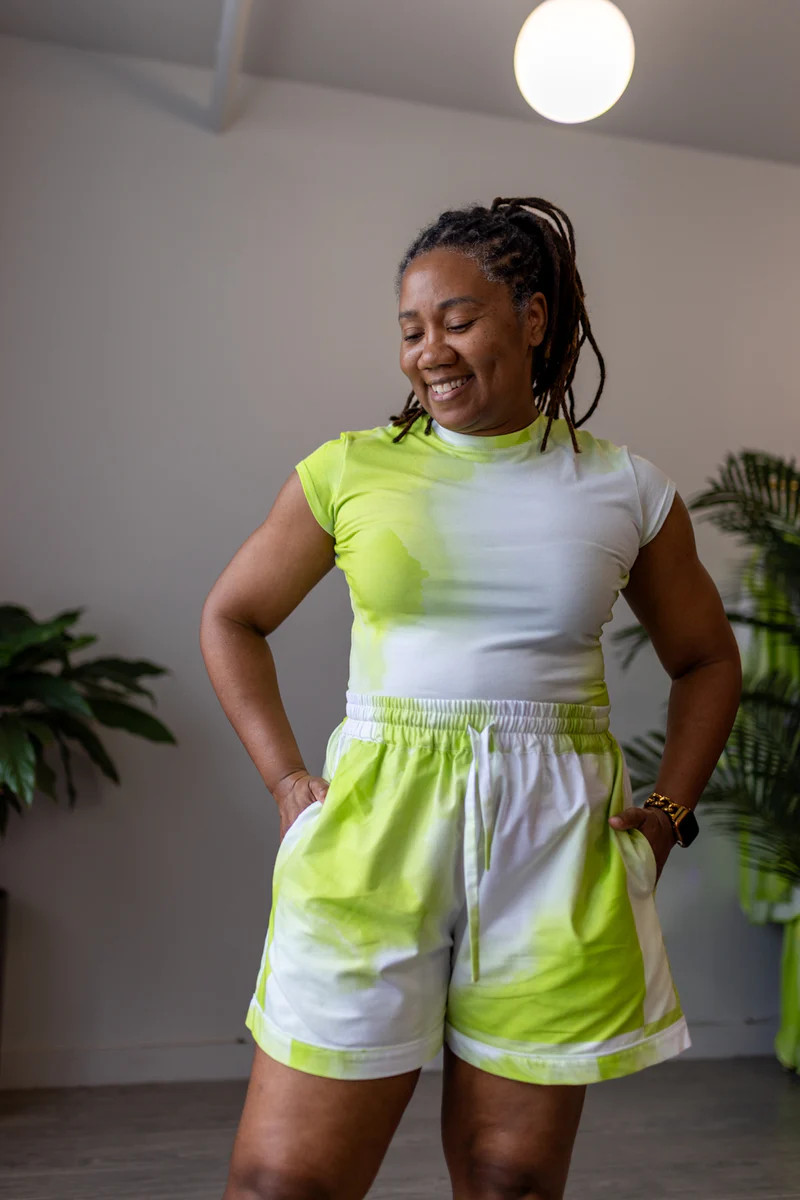 Andrea Shorts - Kiwi Blooms | Dressed in Joy