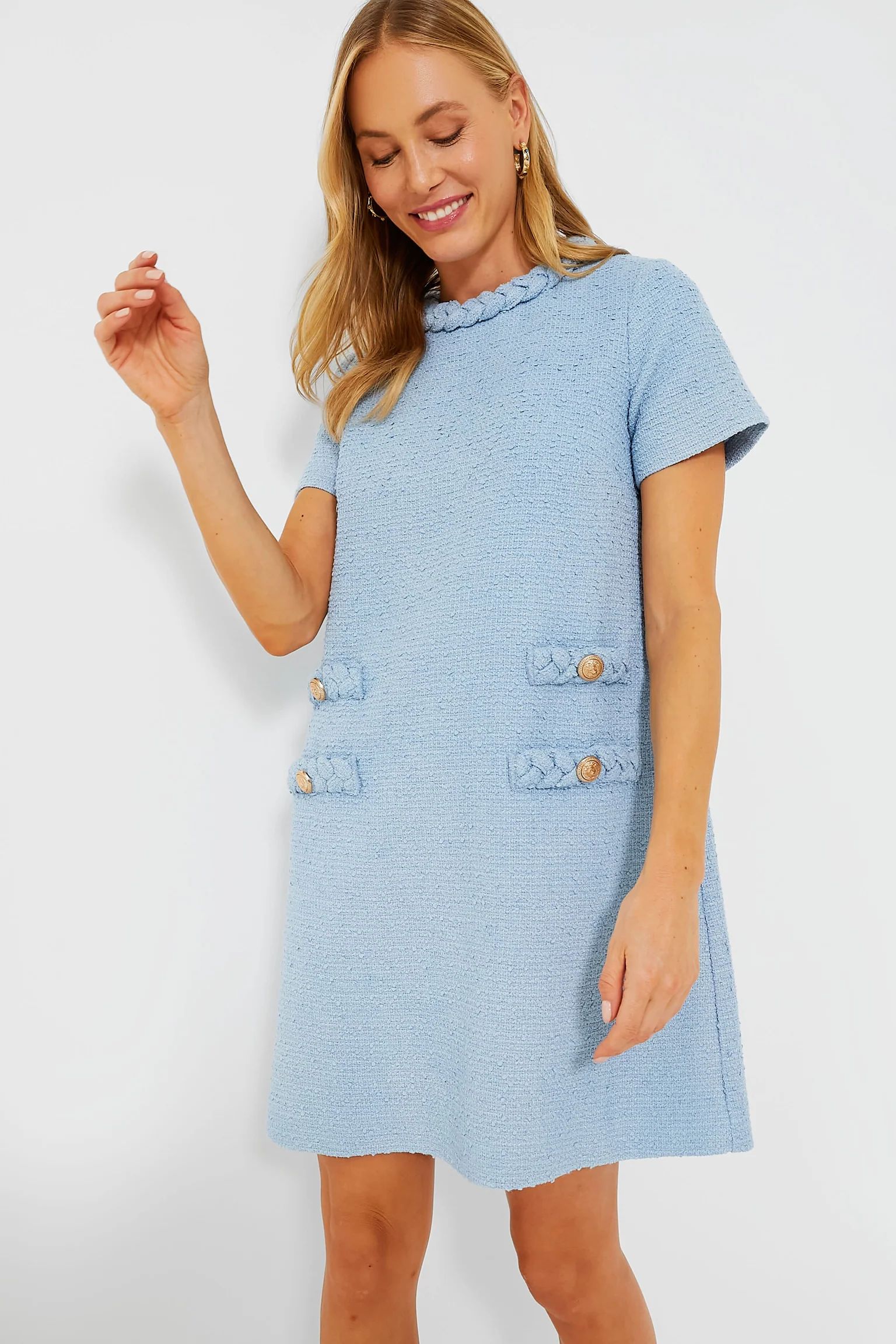 Heathered Blue Tweed Jackie Dress | Tuckernuck (US)