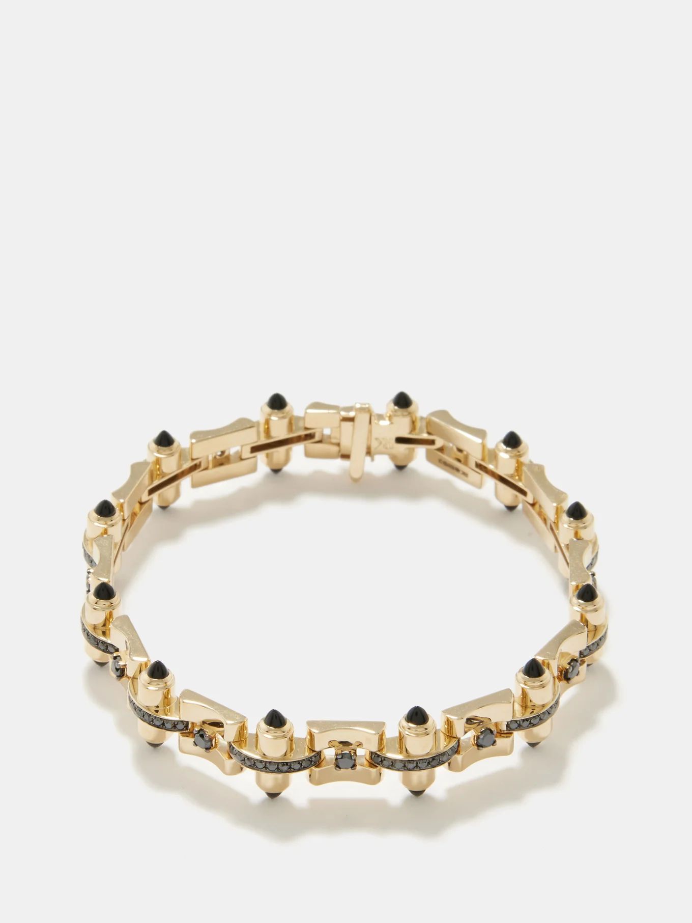 Celeste diamond, onyx & 14kt gold bracelet | Matches (US)