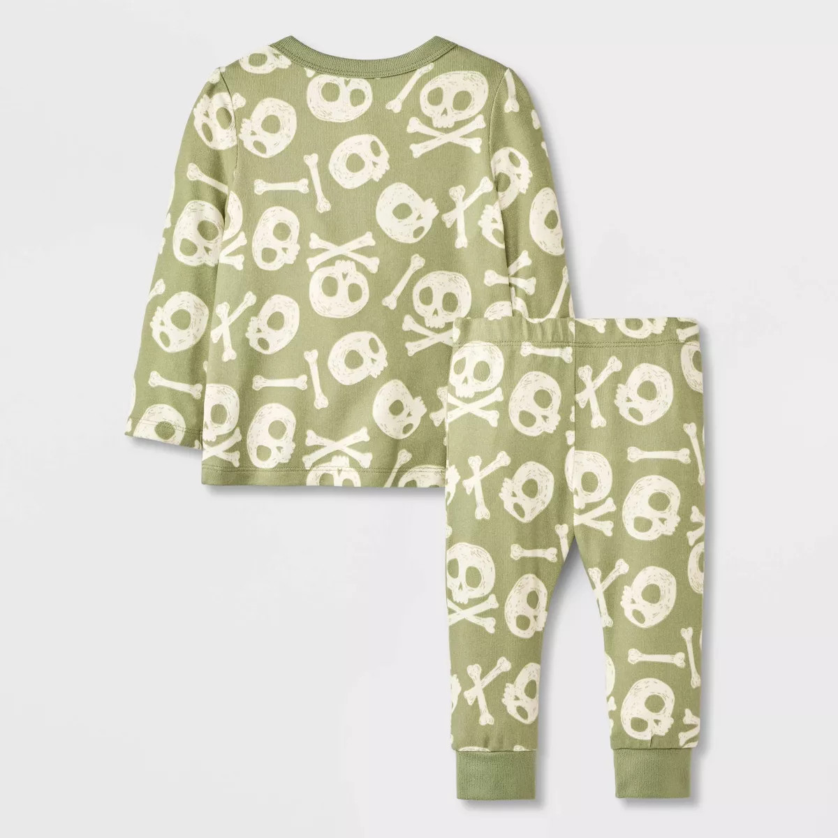 Baby Halloween Skull & Bones Long Sleeve T-Shirt & Jogger Set - Cat & Jack™ Green | Target