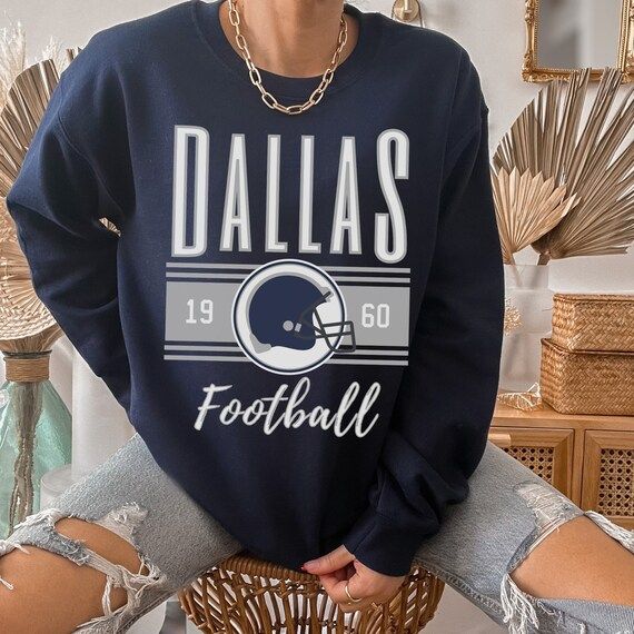 Dallas Football Retro Crewneck Sweatshirt Vintage Dallas - Etsy | Etsy (US)