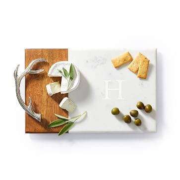 Wood and Marble Antler Cheese Board | Mark and Graham