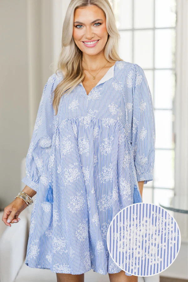 NURSING COLLECTION: Through The Years Navy Striped Babydoll Dress | The Mint Julep Boutique