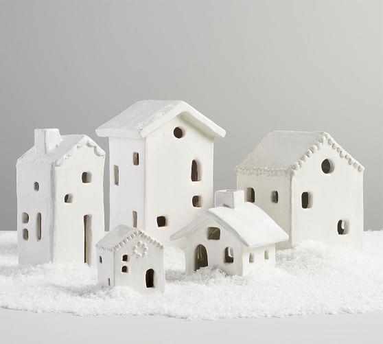 Handmade Ceramic Christmas Village Houses | Pottery Barn (US)