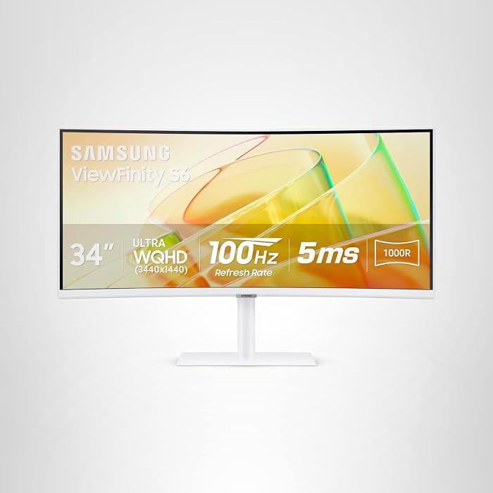 Samsung 34” ViewFinity (S65TC) Series Ultra-WQHD 1000R Curved Computer Monitor, HDR10, 100Hz, A... | Amazon (US)