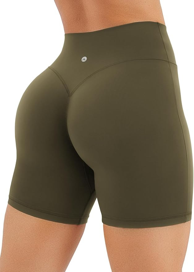 Womens High Waist Workout Shorts 6 Inches Breathable Elastic Booty Lounge Running Yoga Pants | Amazon (US)