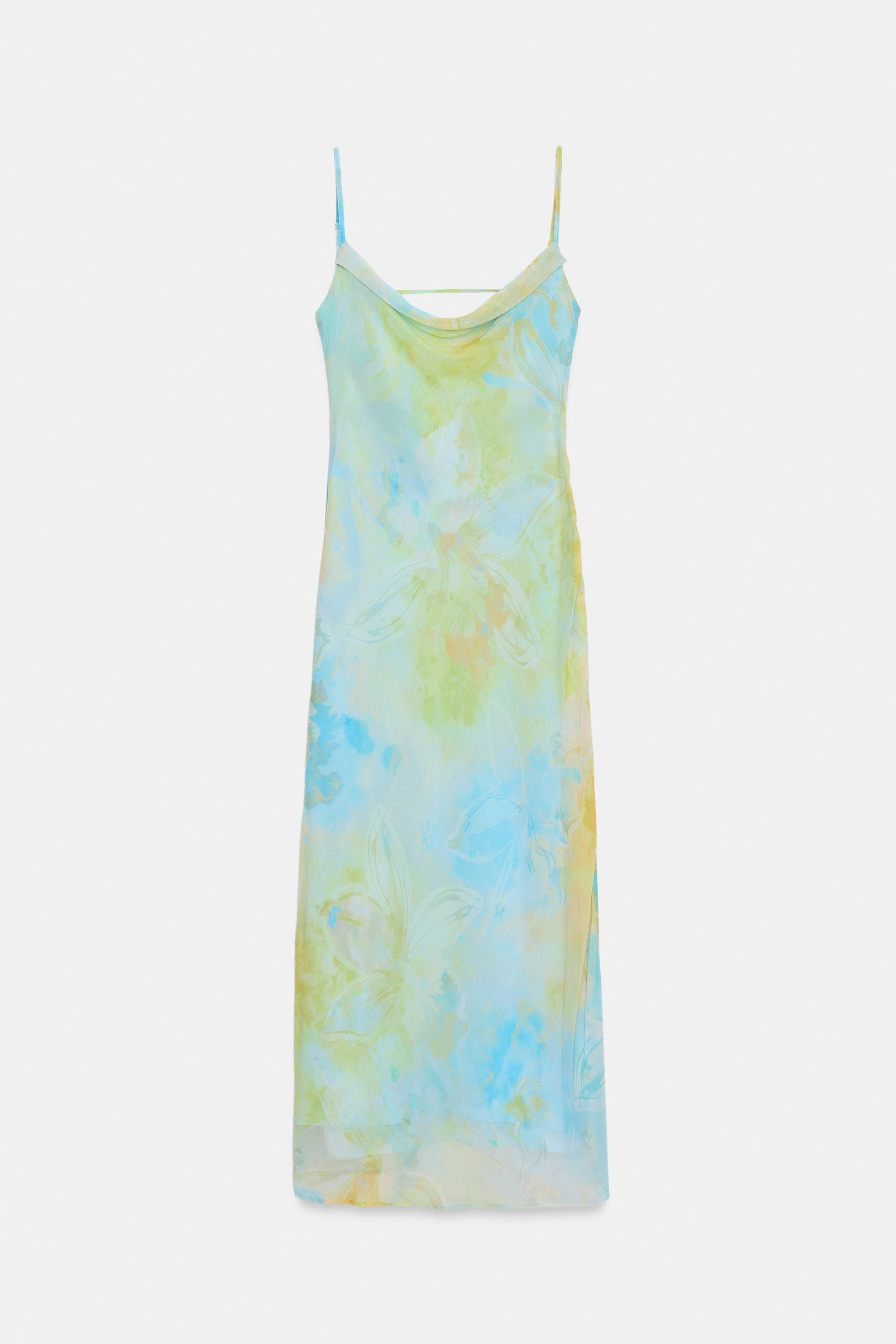 PRINTED DRAPED MIDI DRESS | Zara US