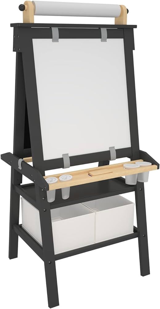 Little Partners 2-Sided A-Frame Art Easel with Chalk Board, Magnetic Dry Erase, Storage, Paper Fe... | Amazon (US)