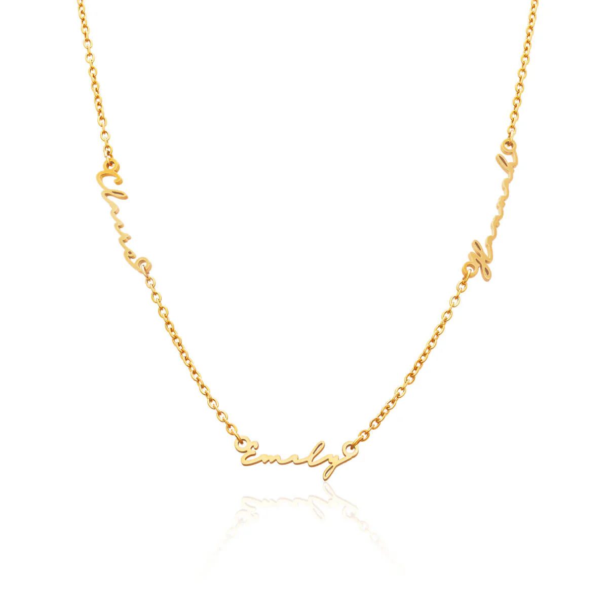 Triple Signature Name Necklace (Gold) | Abbott Lyon