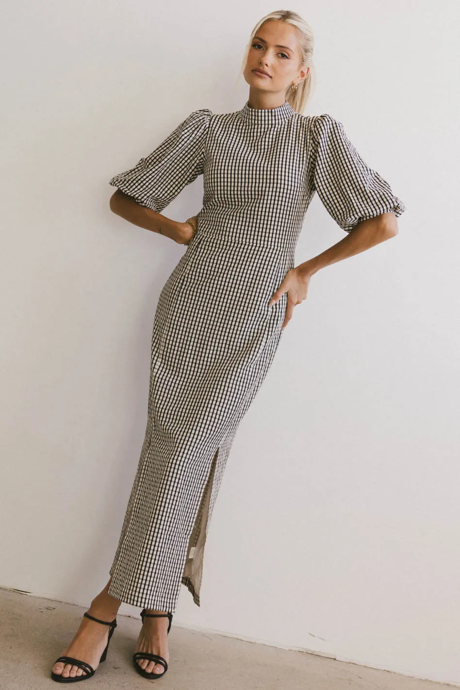 Alex Gingham Dress in Black | Böhme US