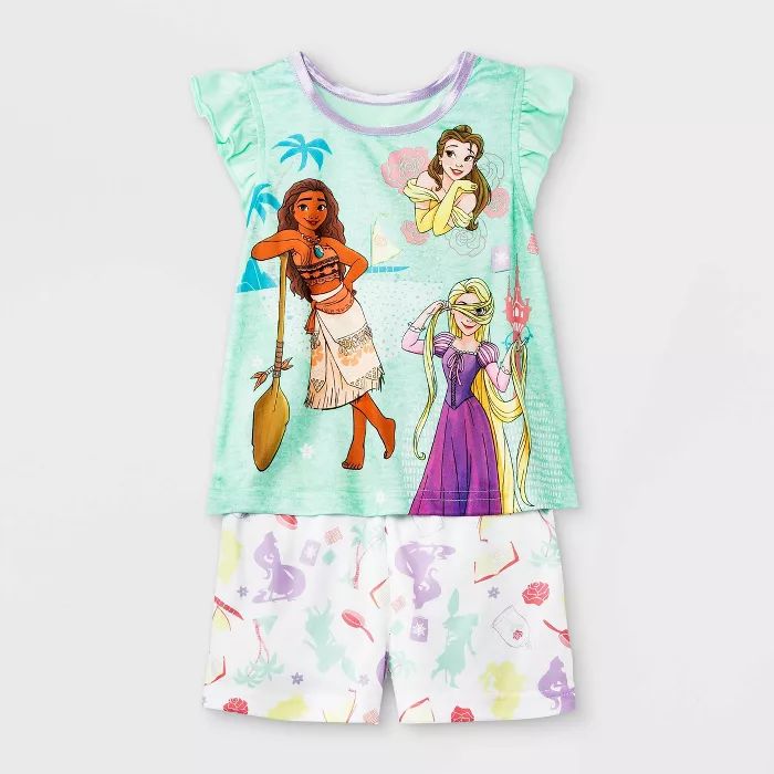 Toddler Girls' Disney Princess Pajama Set - Green | Target