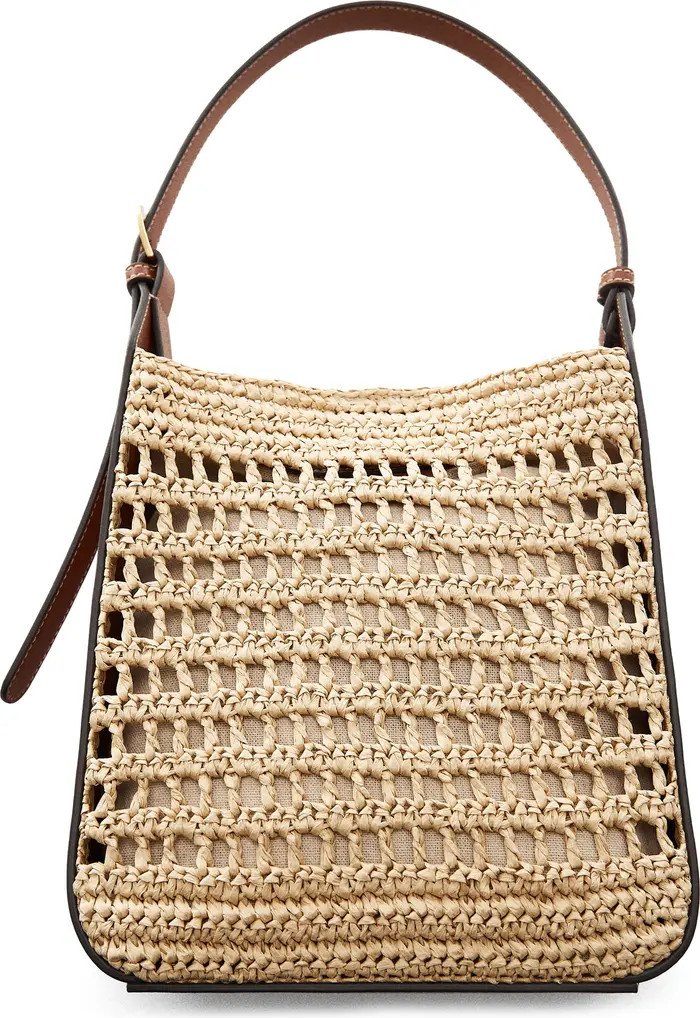 MANGO Large Valeta Crocheted Raffia Bag | Nordstrom | Nordstrom