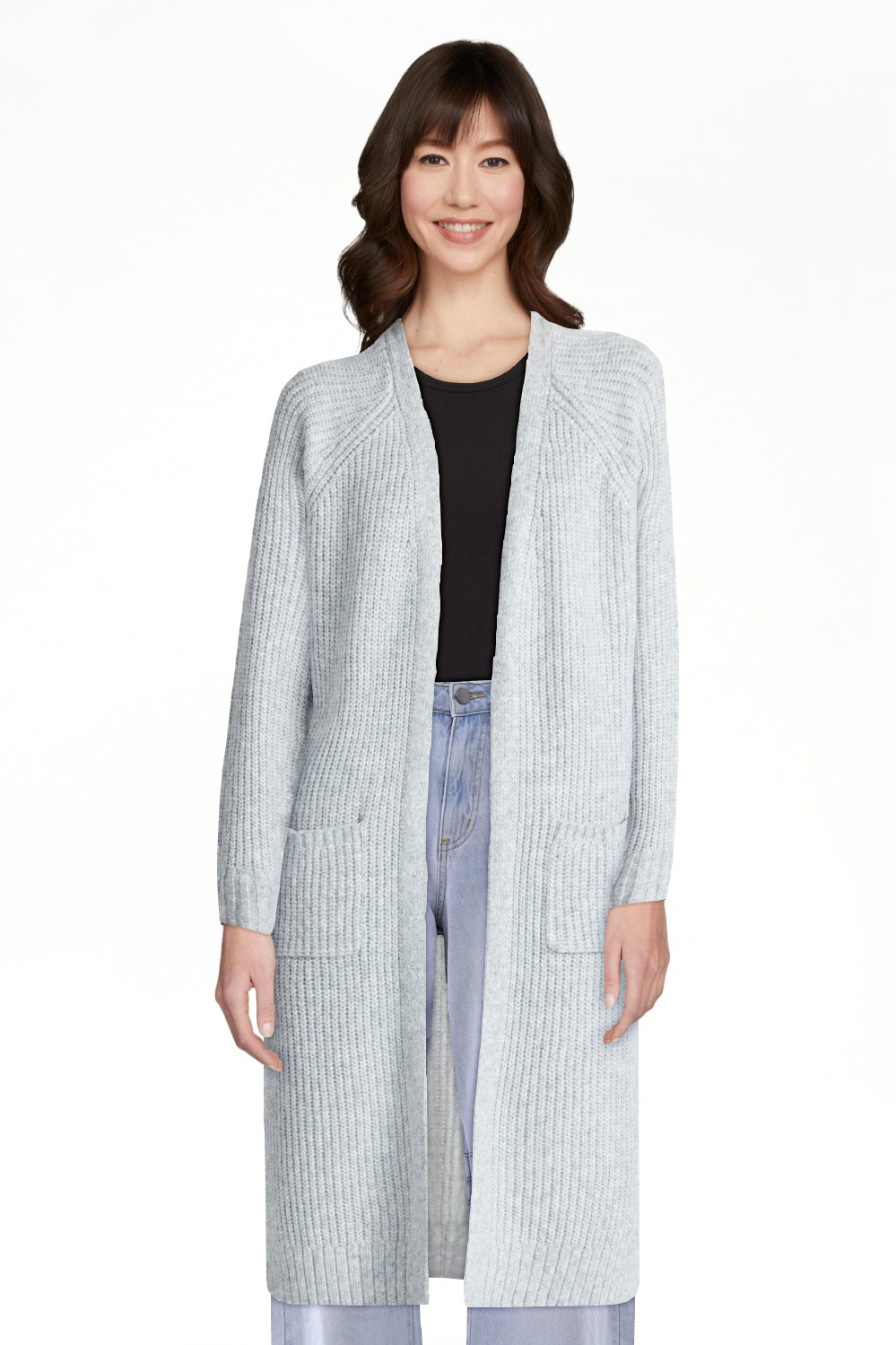 No Boundaries Ribbed Open Front Duster, Women’s | Walmart (US)