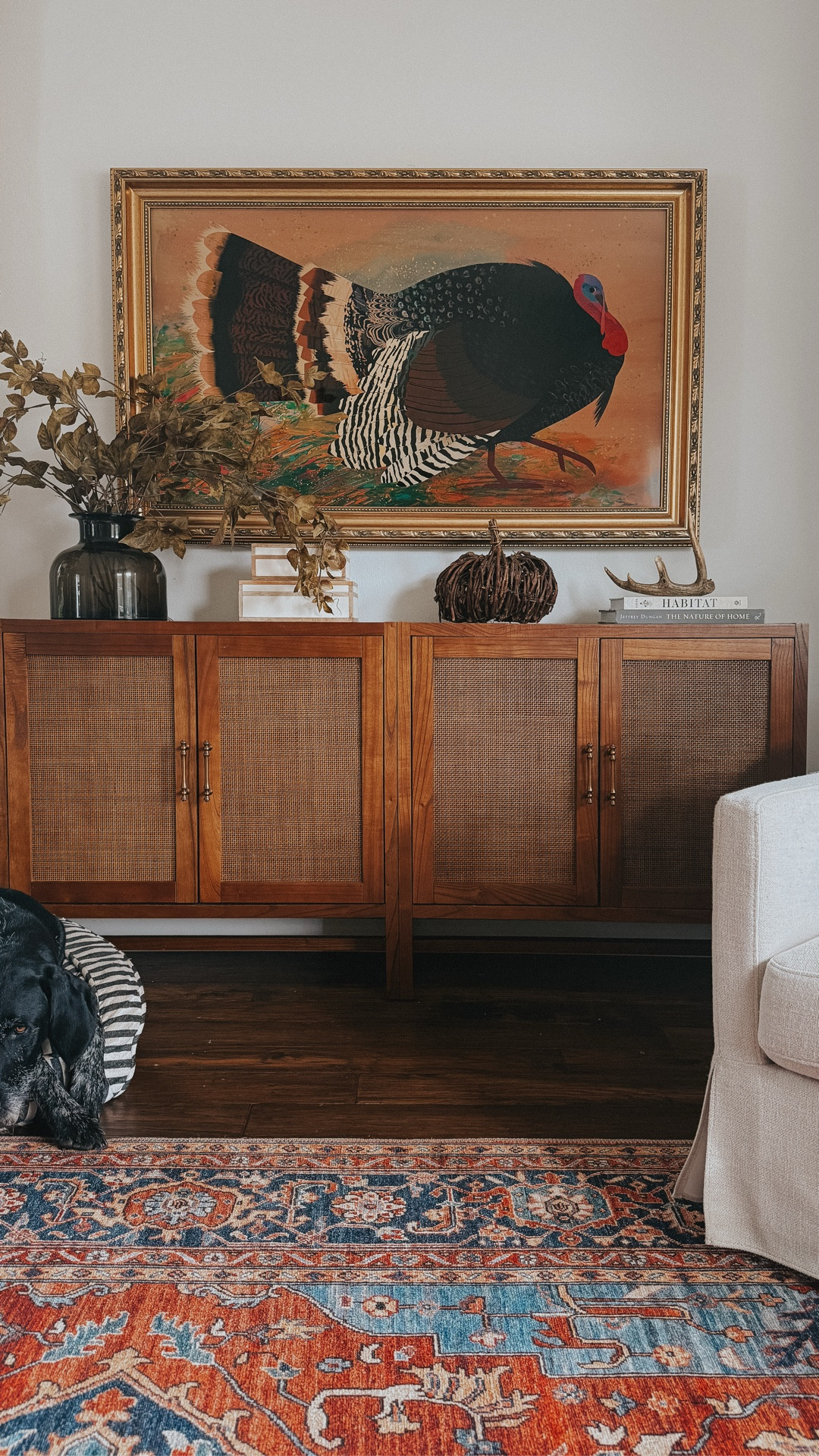 #BestBuyPartner A few years ago, I swapped our dining and living room and now it all makes so much sense! Right now @bestbuy Samsung The Frame TV 55” has some amazing deals! We own 3 Samsung The Frame TVs at our home and cabin and I love the stylish design of the slim fit wall mount that keeps the tv flush to your wall making it look like REAL art! Adding a bezel completes the look and will fool anyone that this is a TV. The Samsung art store features works from many artists with over 370 pieces each year – how cute is this turkey art for fall? Shop Samsung The Frame TV deals now at Best Buy on the @shop.LTK app and get exclusive app-only content. #Samsung 

#LTKSeasonal #LTKHome #LTKSaleAlert