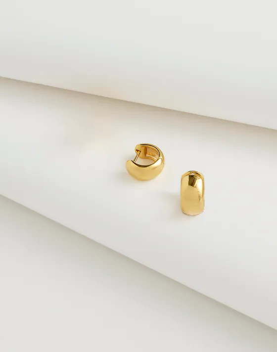 Demi-Fine Chunky Huggie Hoop Earrings | Madewell | Madewell