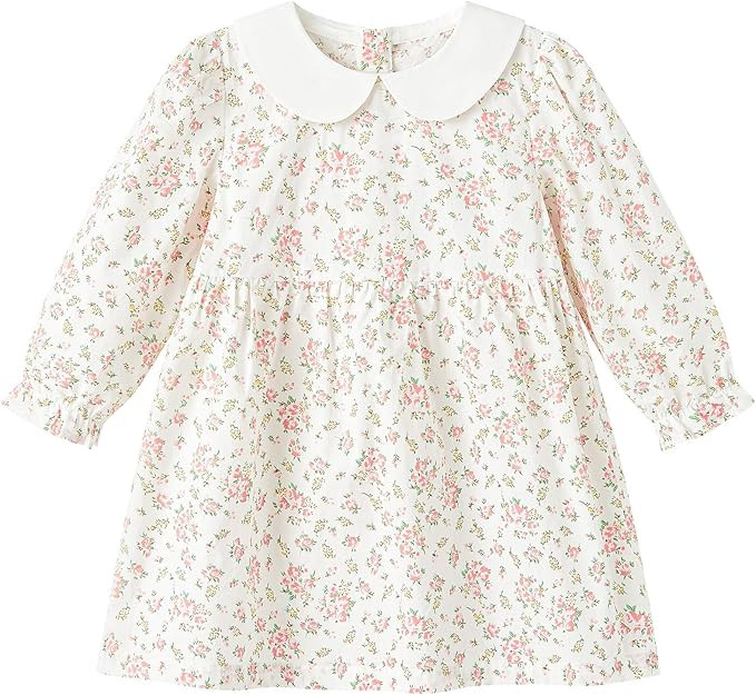 pureborn Baby Toddler Girl Dress Short and Long Sleeve Cotton Playwear Dresses 0-6T | Amazon (US)