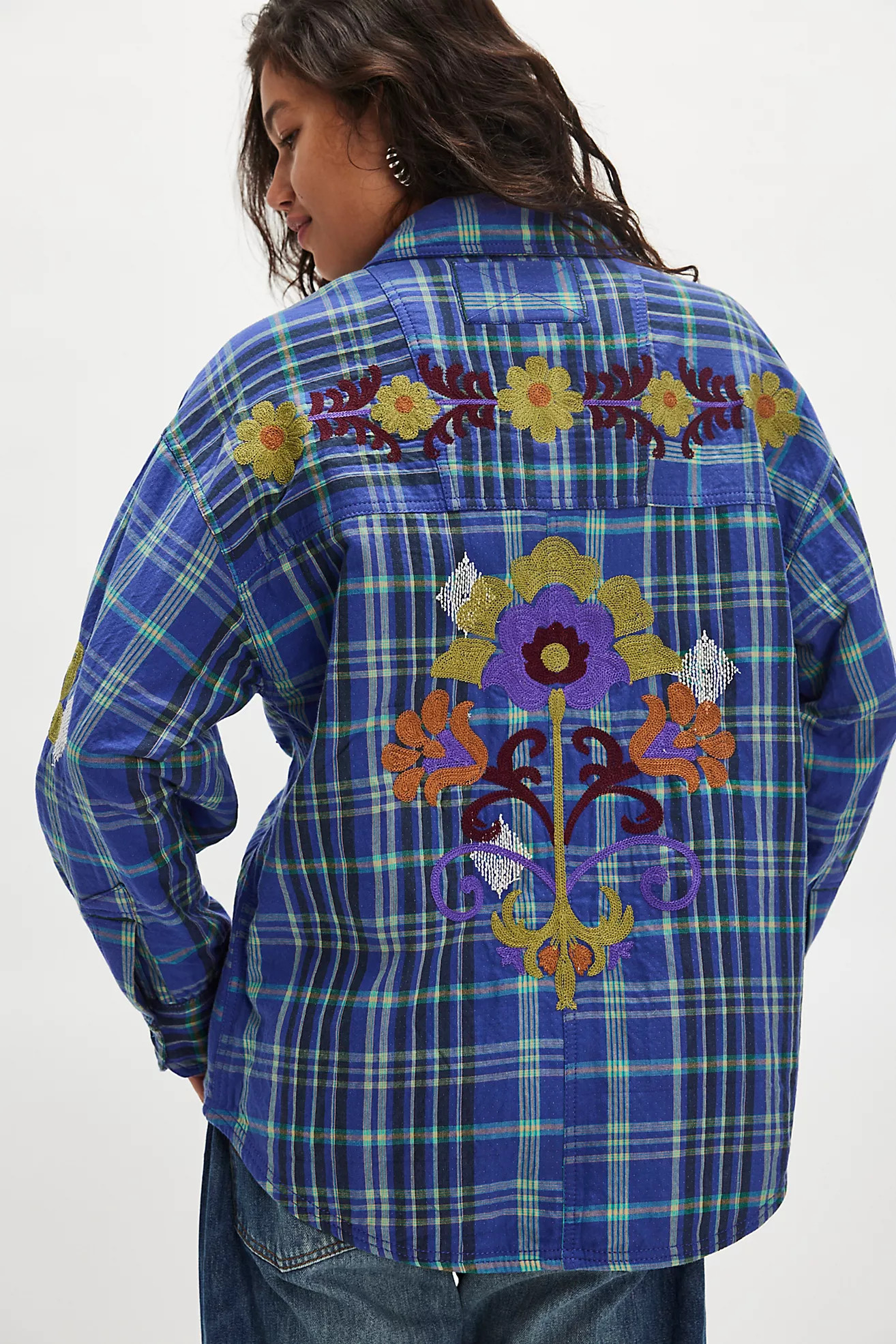 We The Free Embroidered Sashiko Shirt | Free People (Global - UK&FR Excluded)