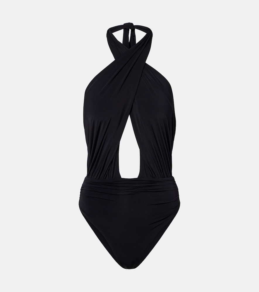 Balmain Cutout draped swimsuit | Mytheresa (US/CA)