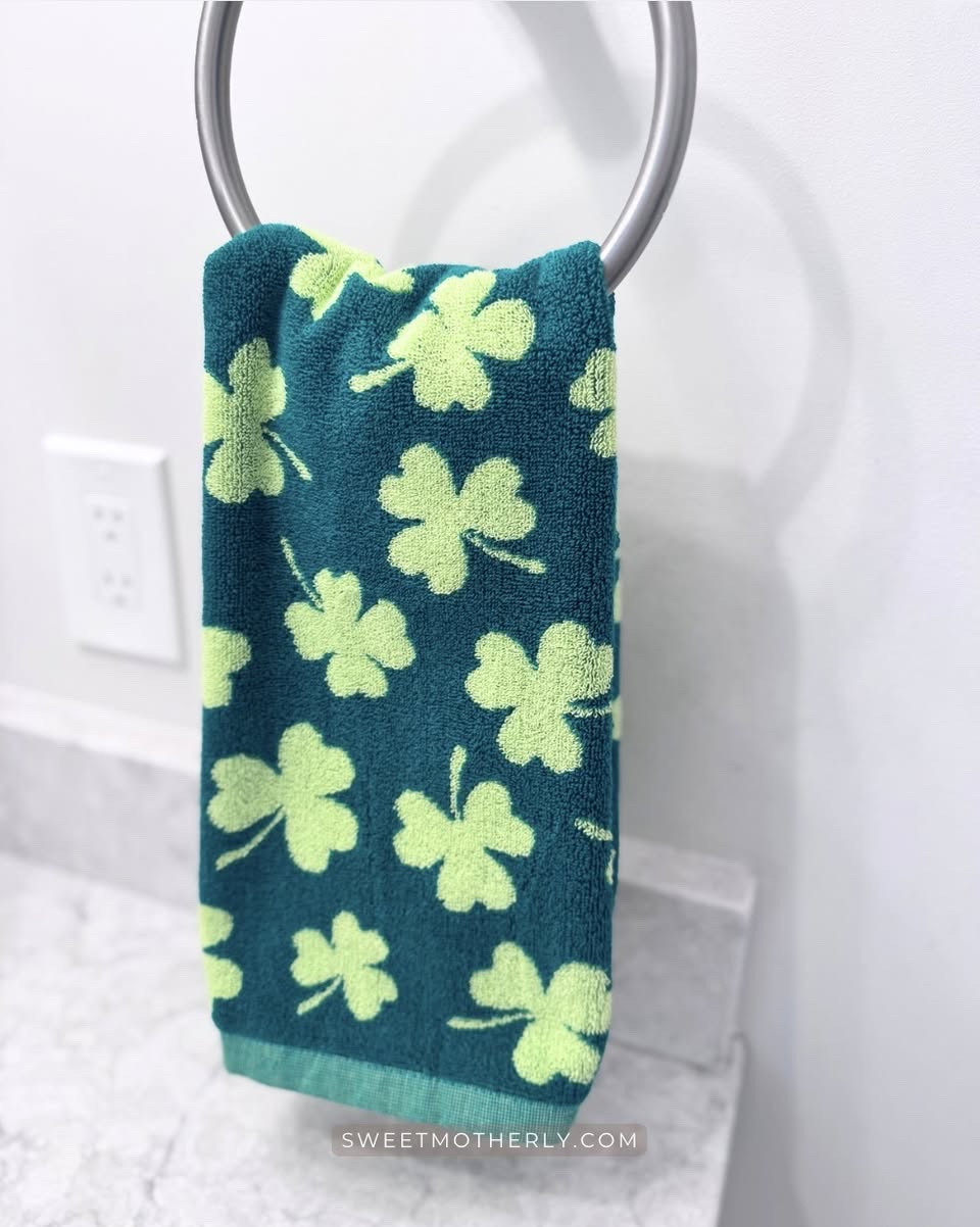 Grabbed this cute 3-pack of reversible hand towels to brighten up my bathrooms!

shamrock themed throw pillows
green and gold table decor
lucky clover kitchen towels
St Patrick’s day tiered tray decor
Irish inspired bar cart styling
festive green wreaths and garlands
gold rainbow party accents
leprechaun figurines and signs
green taper candles and holders
St Patrick’s day front porch decor

#LTKSaleAlert #LTKHome #LTKSeasonal