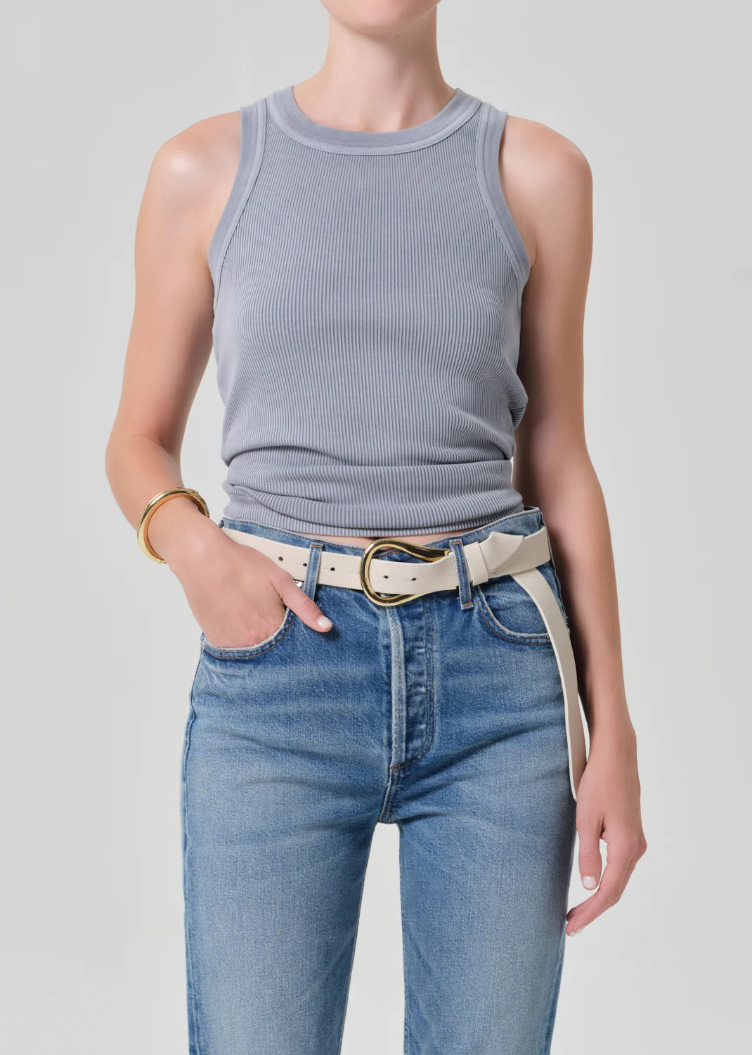Isabel Rib Tank in Hematite | Citizens of Humanity