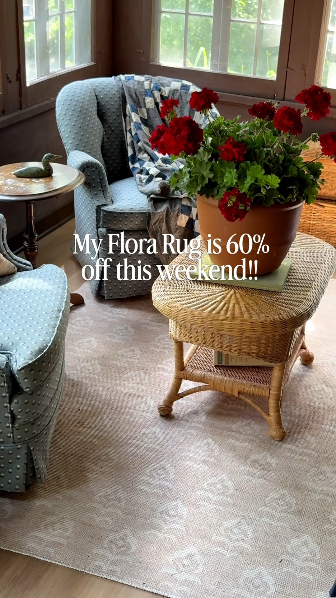 My Flora rug is 60% off this weekend!! We use the tan version in the Cabin (called blush online, but definitely more tan!) The jute/cotton blend is super durable and SO sweet!

#LTKSaleAlert #LTKHome #LTKSeasonal