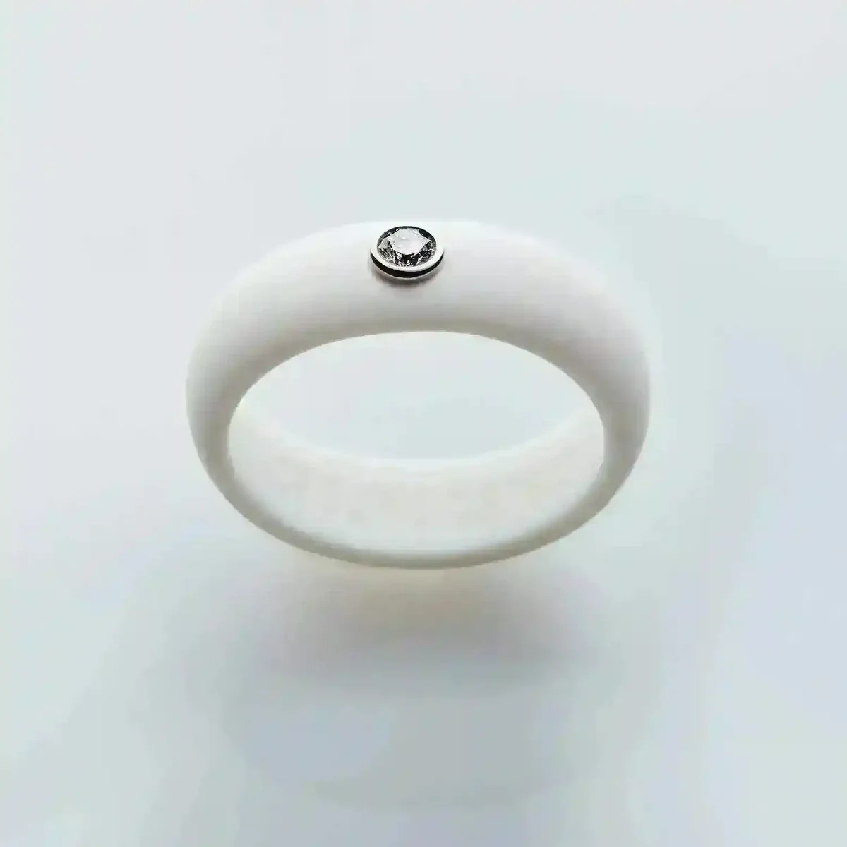 White Diamond Silicone Ring | Casual Carats LLC