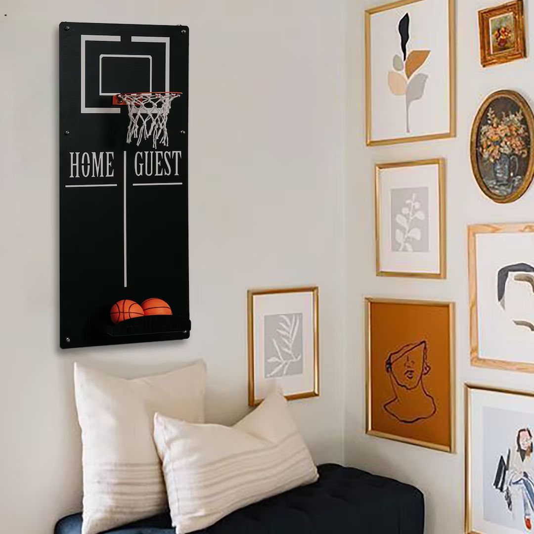 Basketball Hoop Wall Decor Metal Wall Decor, Metal Wall Art,housewarming Gift,basketball Gifts,ba... | Etsy (US)