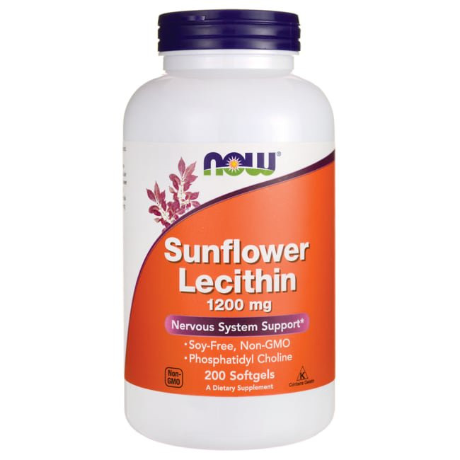 NOW Supplements, Sunflower Lecithin 1200 mg with Phosphatidyl Choline, 200 Softgels | Walmart (US)
