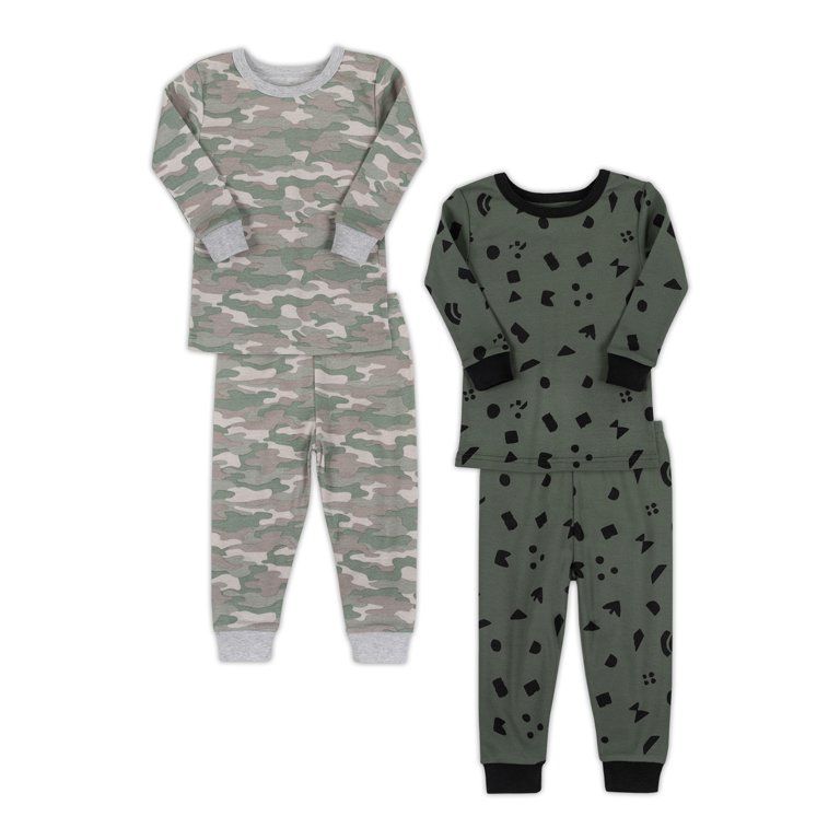 Little Star Organic Baby & Toddler Boy 4 Pc Long Sleeve & Long Pant Pajamas, Size 9 Months - 5T | Walmart (US)