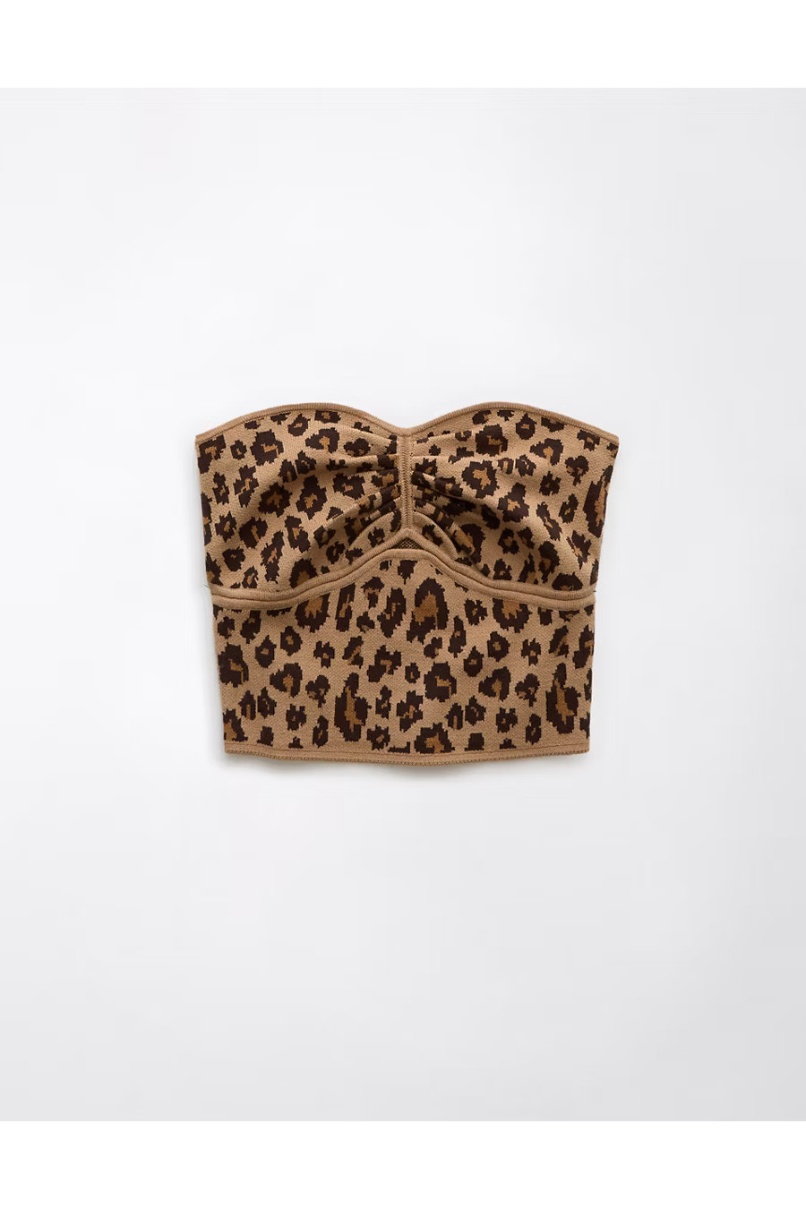 AE Cinched Leopard Tube Top Women's Light Brown XXL | American Eagle Outfitters (US & CA)