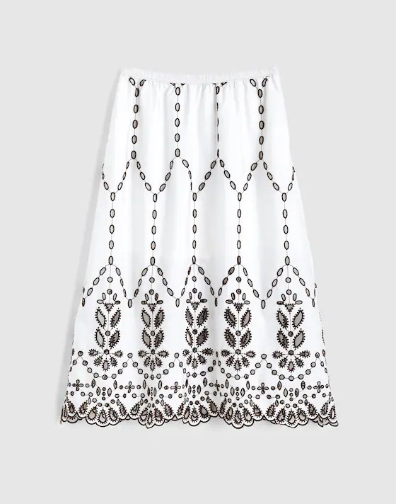 Embroidered Midi Skirt | Madewell