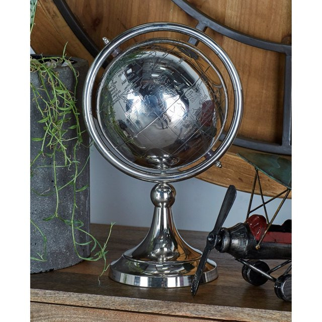 The Novogratz  Silver Aluminum Globe | Walmart (US)