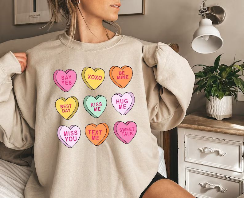 Gift for Love Be Mine Sweatshirt Conversation Hearts Shirt - Etsy | Etsy (US)