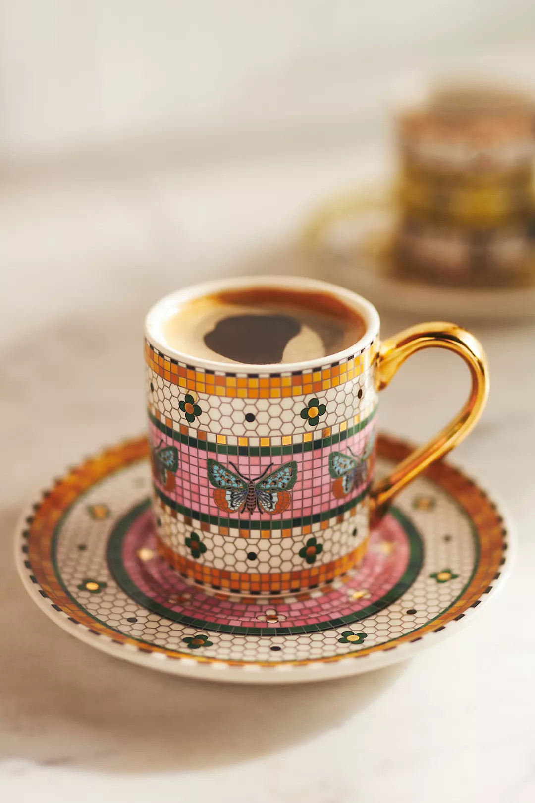 Bistro Garden Tile Espresso Cup & Saucer | Anthropologie (US)