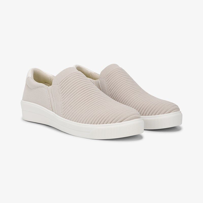 Ryka Viv Ease Knit Slip On Sneakers French Beige Knit Fabric 6.5 M Arch Support | Ryka.com