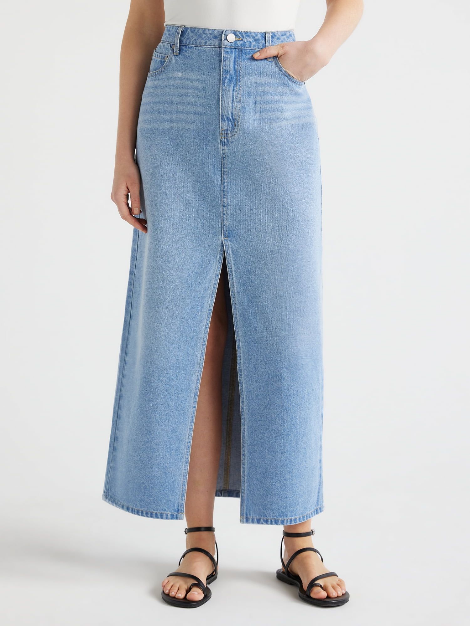 Scoop Women's Maxi Jean Skirt, Sizes 0-18 | Walmart (US)