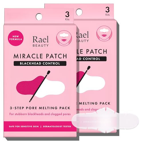 Rael Blackhead Remover, Miracle Patch Melting Pack, Nose Strips for Blackheads, Pore Cleansing and Soothing Sheets, 3 Step Kit, Sebum Removing Cotton Swabs | Amazon (US)