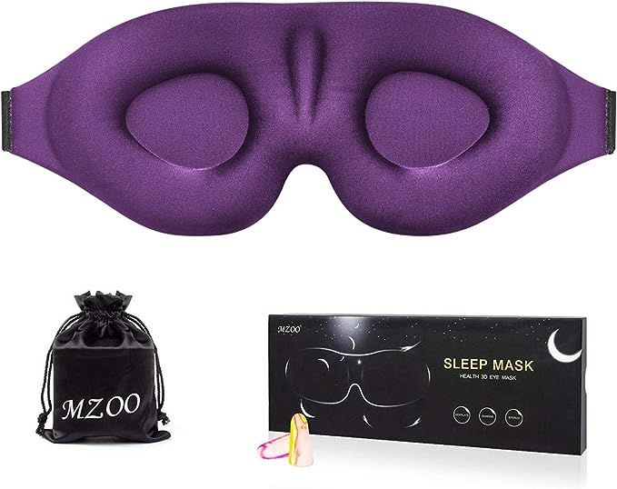 MZOO Sleep Eye Mask for Men Women, 3D Contoured Cup Sleeping Mask & Blindfold, Concave Molded Nig... | Amazon (US)