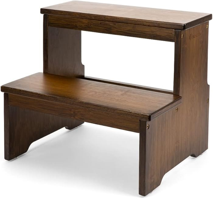 StrongTek Bamboo Two Step Stool for Adults and Kids, Bed Stepstool with Anti-Slip Bottom, Heavy D... | Amazon (US)