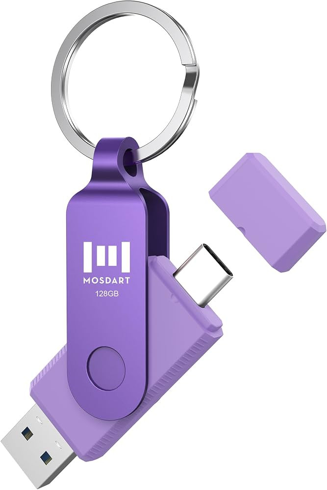 MOSDART 128GB USB C Dual Flash Drive Speed Up to 150MB/s with Keychain - 2 in 1 OTG USB 3.1 Type-... | Amazon (US)