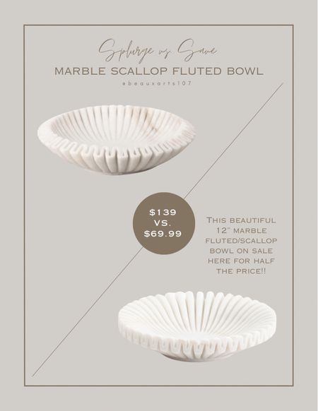 Shop this beautiful flute scallop marble bowl look for less deal!! 

#LTKSaleAlert #LTKHome #LTKFindsUnder100