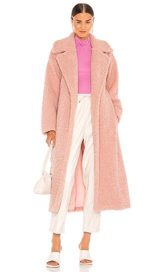 Teddy Maxi Coat in Pink | Revolve Clothing (Global)