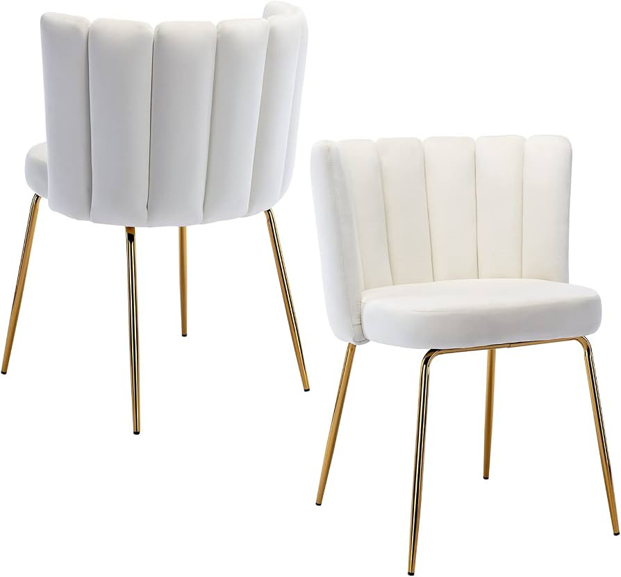 chairus Dining Chairs Set of 2, Comfy Living Room Chairs Modern Velvet Upholstered Accent Chair f... | Amazon (US)