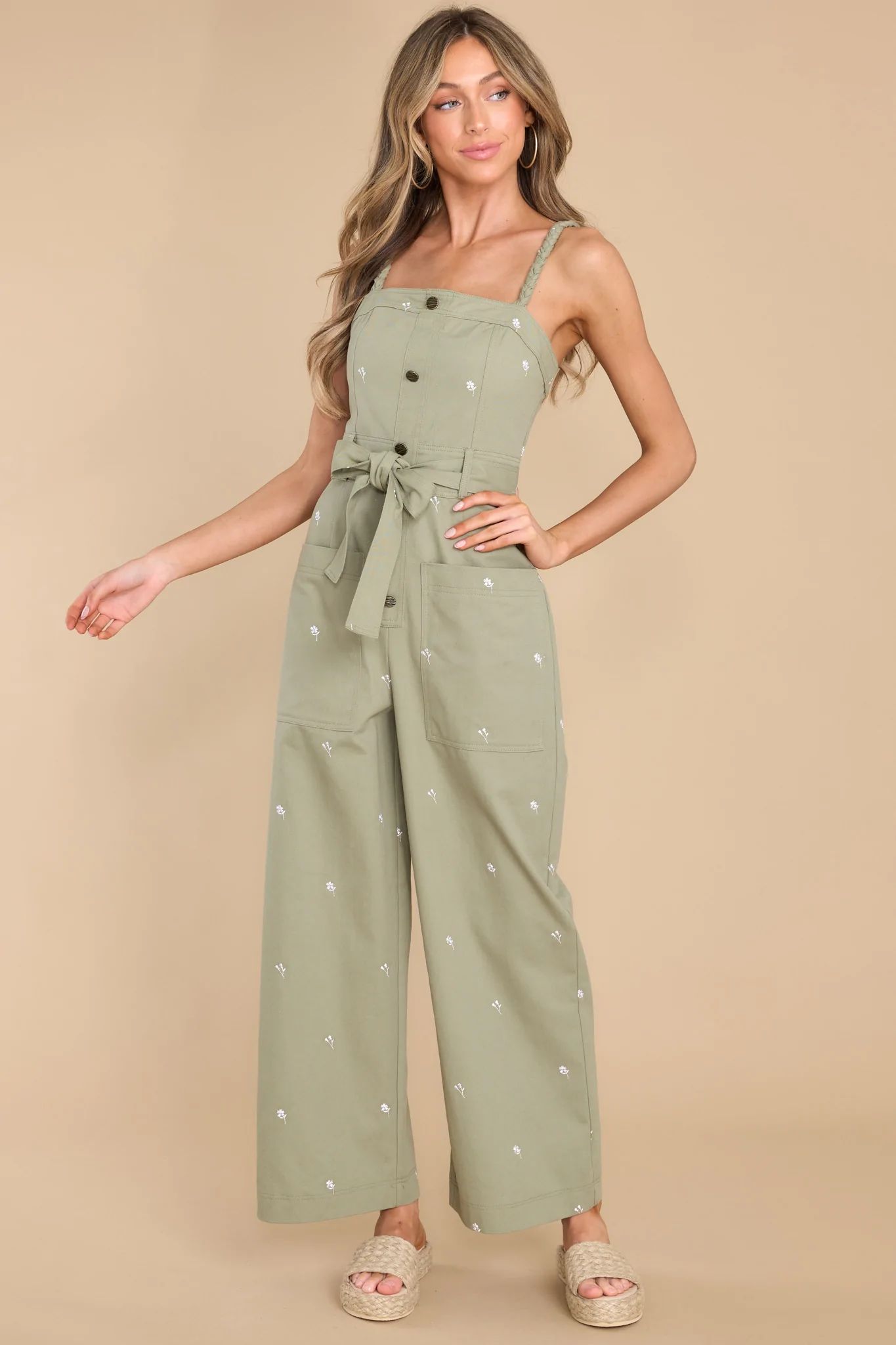 Spark An Idea Olive Green Jumpsuit | Red Dress 