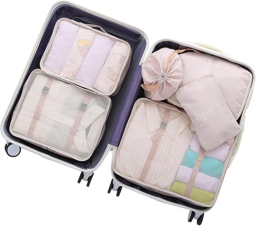 Amazon.com | OEE 6 pcs Luggage Packing Organizers Packing Cubes Set for Travel | Packing Organize... | Amazon (US)