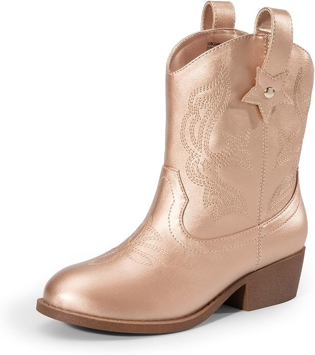DREAM PAIRS Girls Cowboy Cowgirl Boots 2-in-1 Western Removable Cuff Fold Over Embroidered Fashio... | Amazon (US)