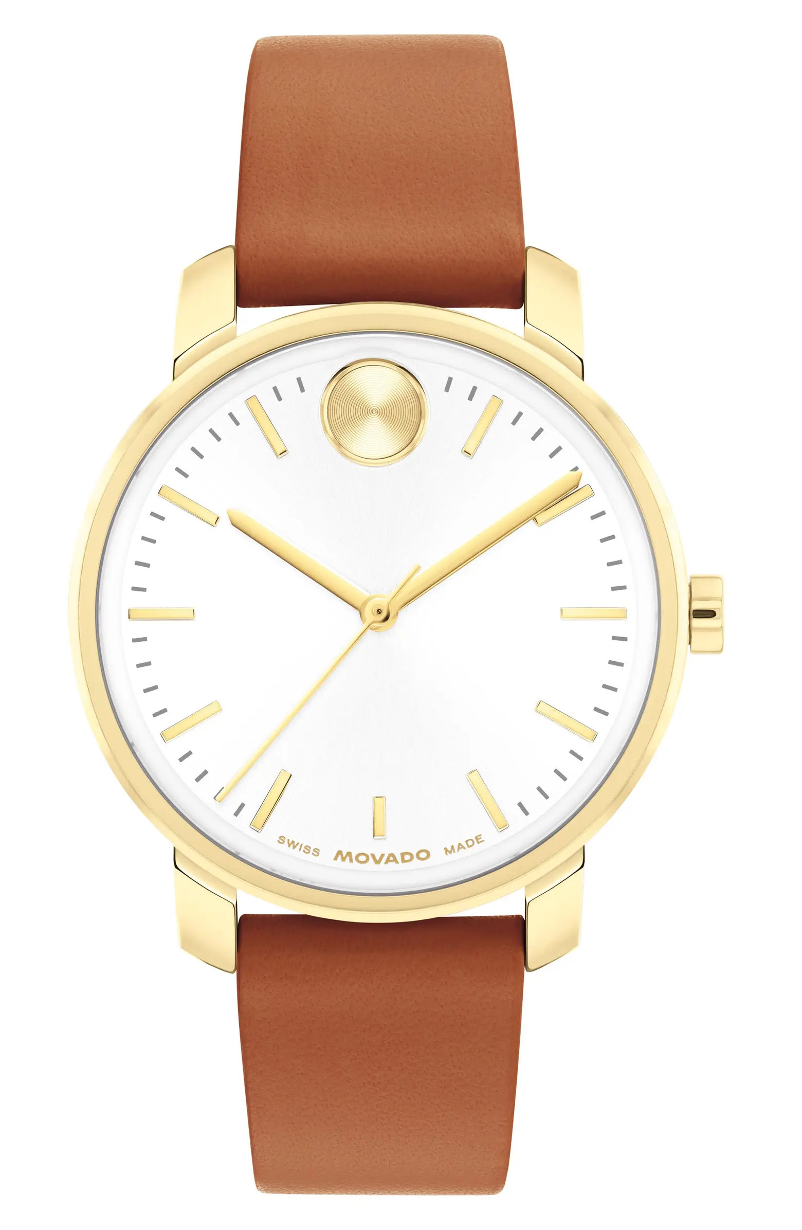 Bold Access Leather Strap Watch, 34mm | Nordstrom